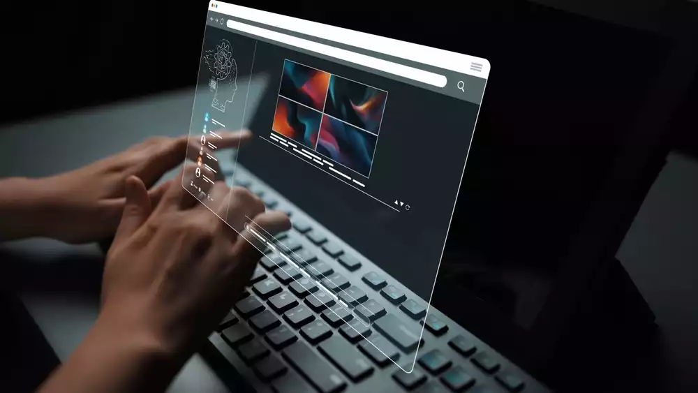 Image of person using AI image generator interface